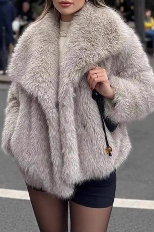 mag lambswool thick fur coat