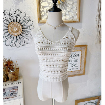 Buckle Woven Cropped Suspender Top