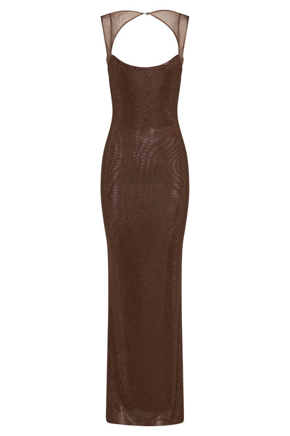 Hot Diamond Hip Skirt Open Back Dress