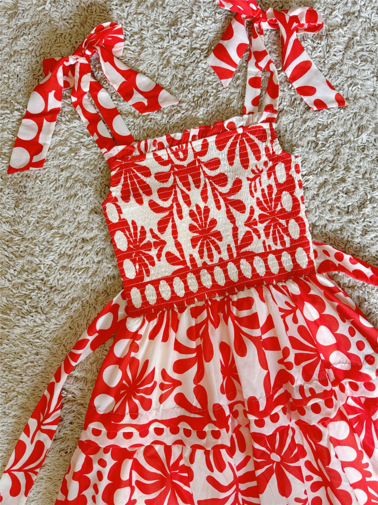bow tie ruffled layered pleated dress
