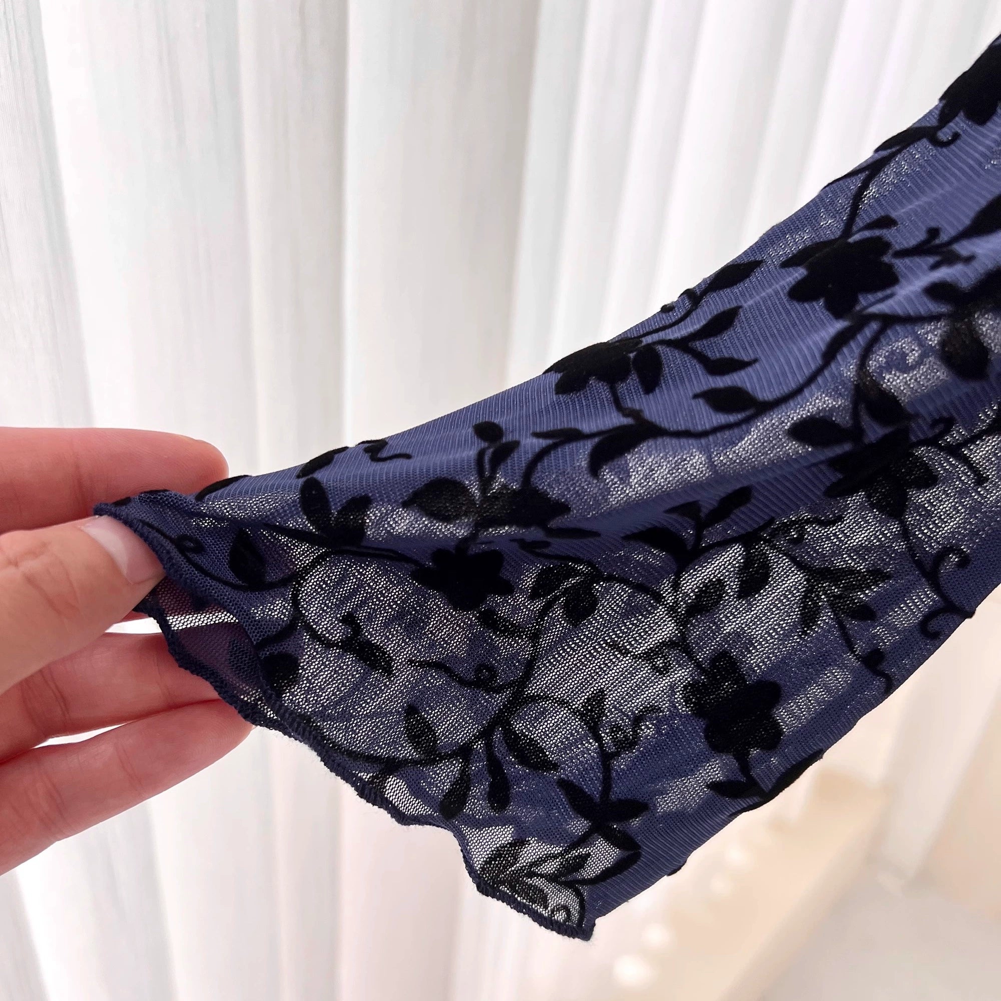 vintage one-shoulder mesh flared sleeve mini dress