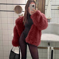 suit collar imitation fox fur coat