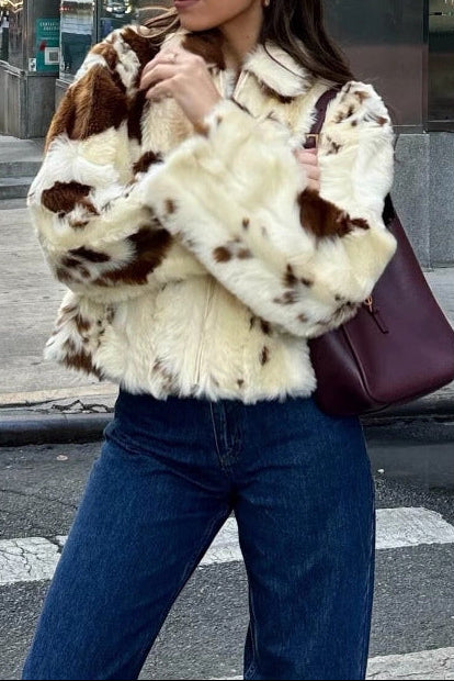 leopard print fur coat