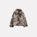 Leopard print faux fur coat