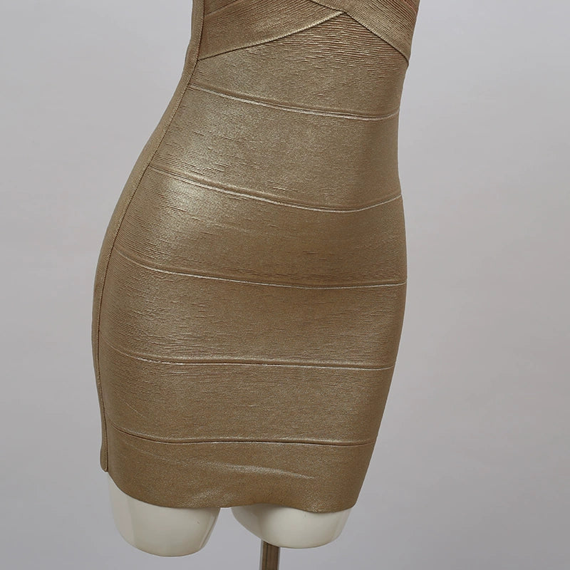 paint surface bandage skirt knitted dress