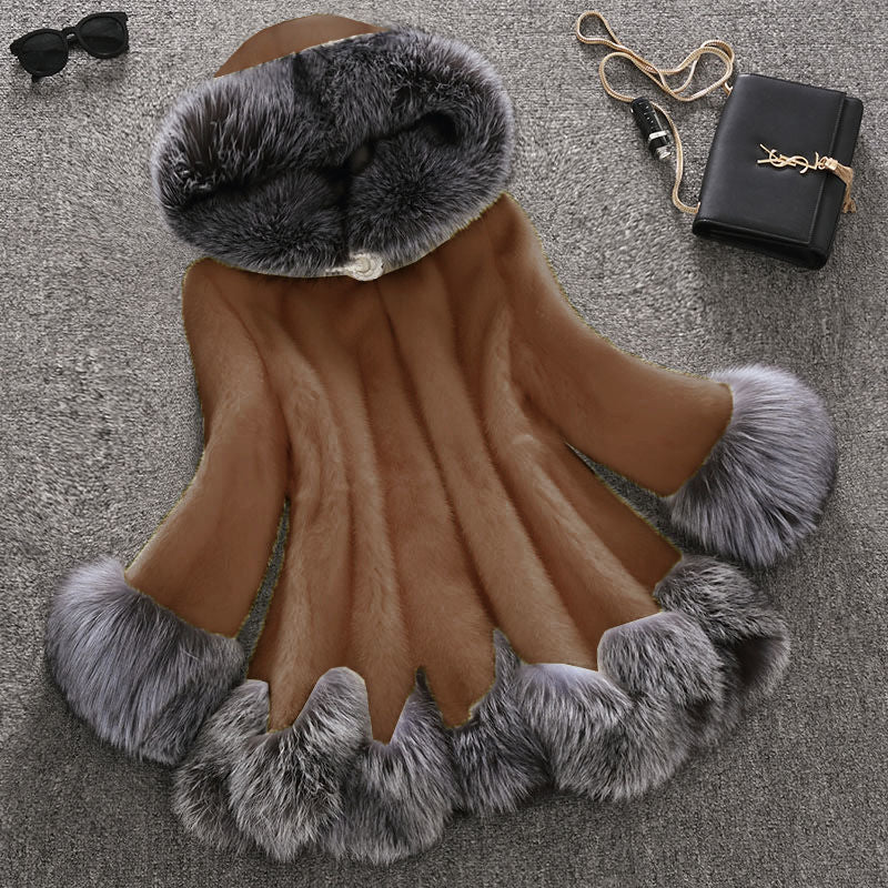 imitation fox fur collars hooded coats