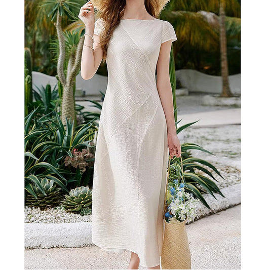 Lily Lyocell fiber embroidery midi dress