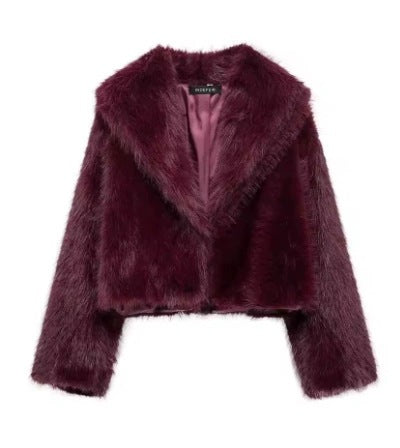 fox fur imitation fur cropped jacket