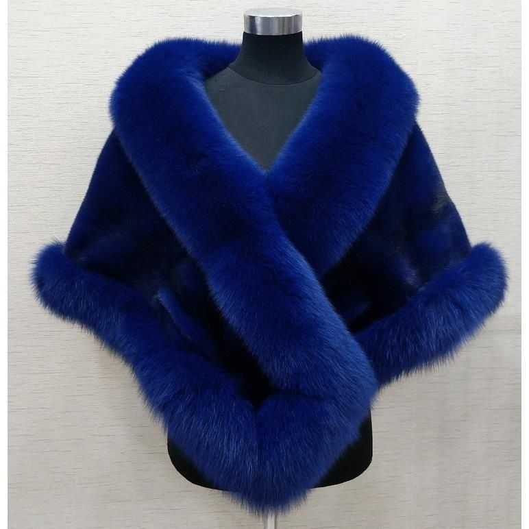 shawl jacket fox fur collar