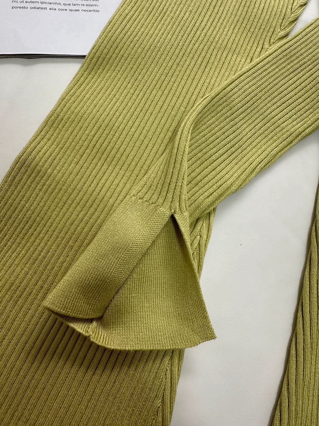 green Strip Knitted Cardigan Flared Pants Two-Piece Set