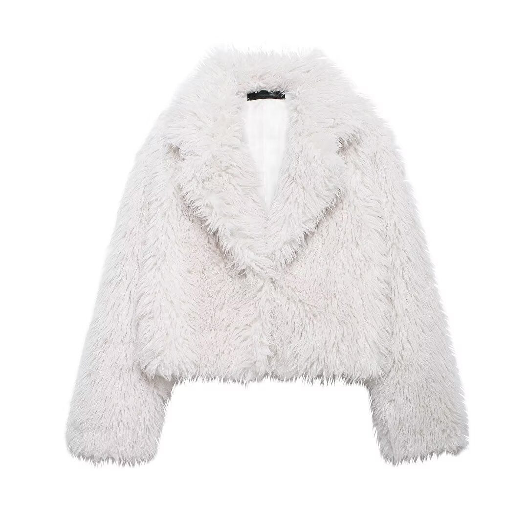 faux fur cropped jacket