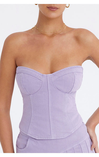purple denim bandeau
