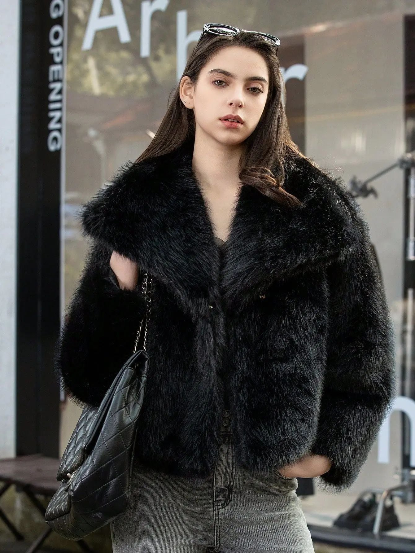 mag lambswool thick fur coat