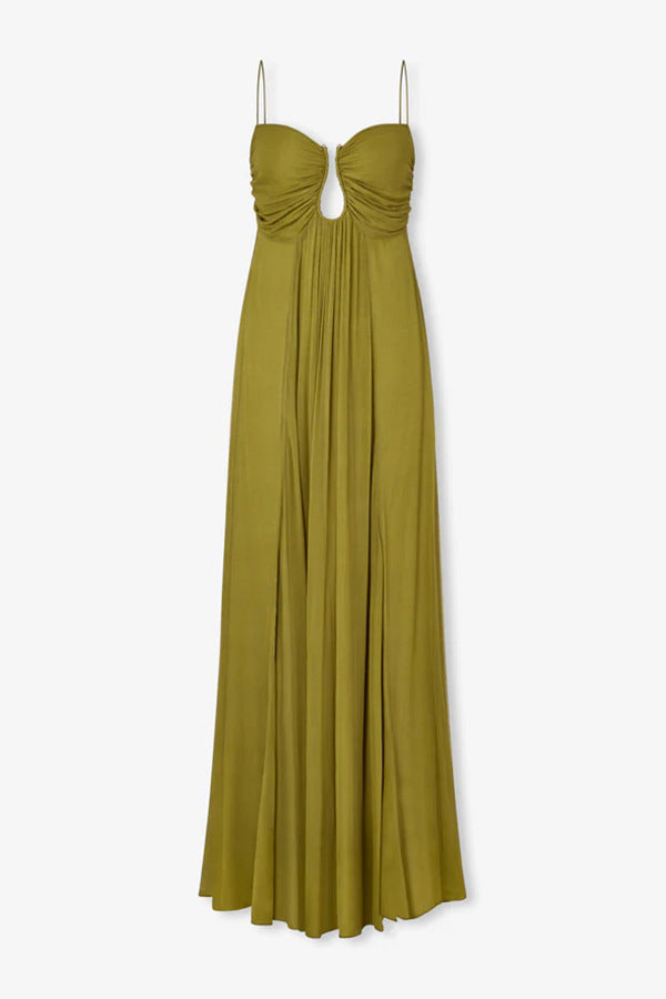 vicky green Spaghetti strap U-shaped maxi dress