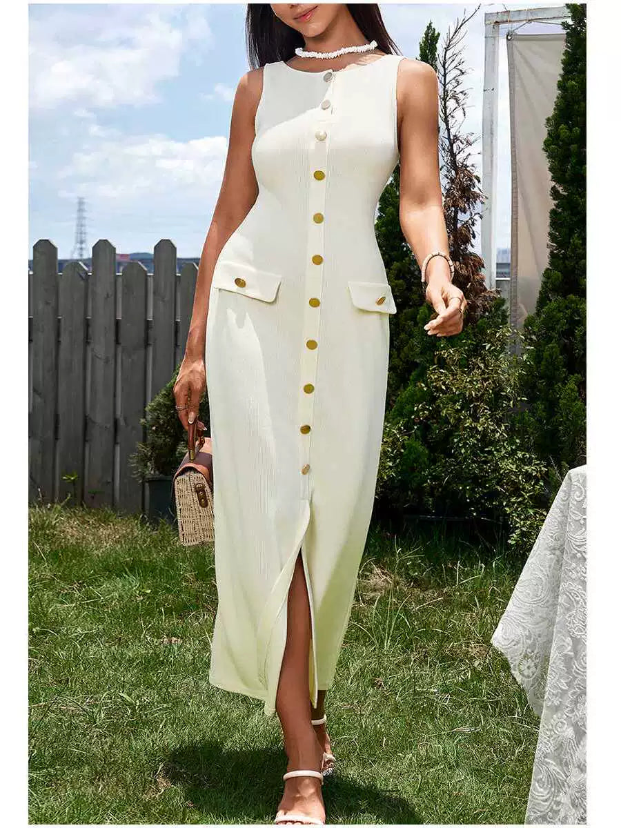 anna white sleeveless maxi dress