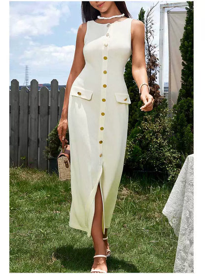 anna white sleeveless maxi dress