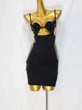 black diamond slip mini dress