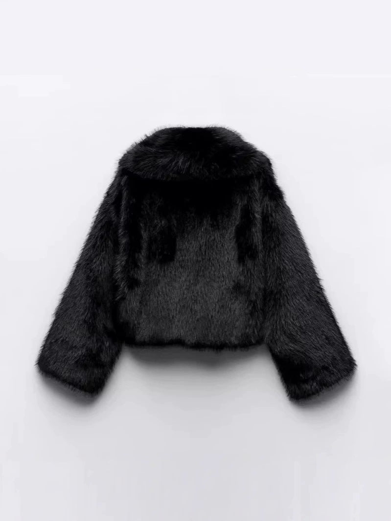 fox fur imitation fur cropped jacket