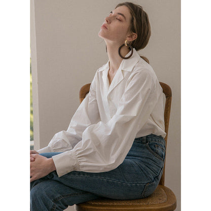 white lantern sleeve shirt