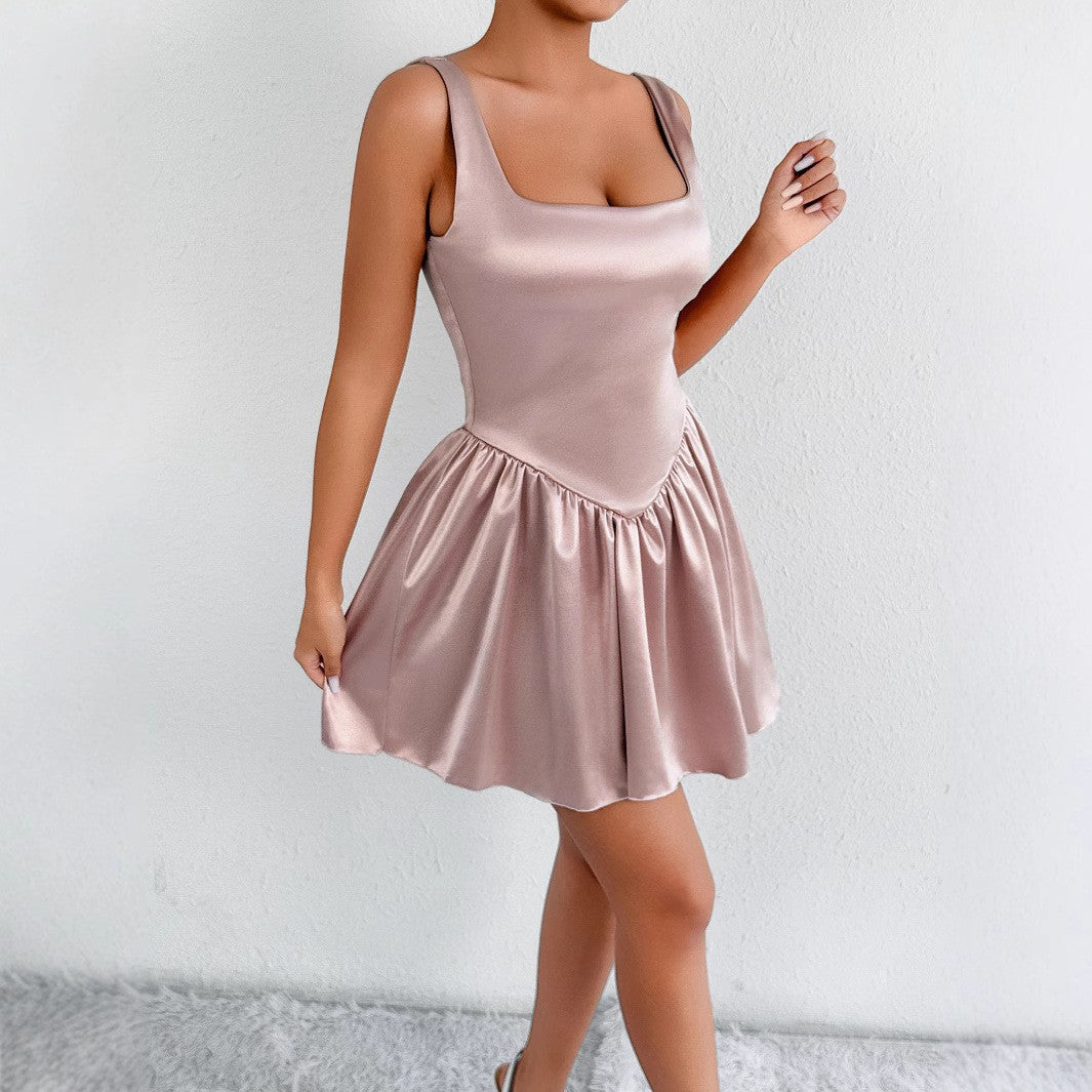 ella pink slip mini dress