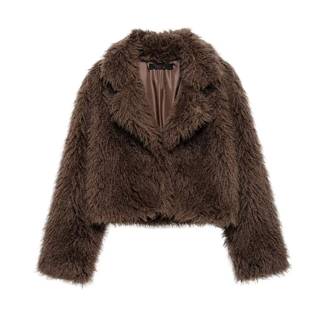 faux fur cropped jacket