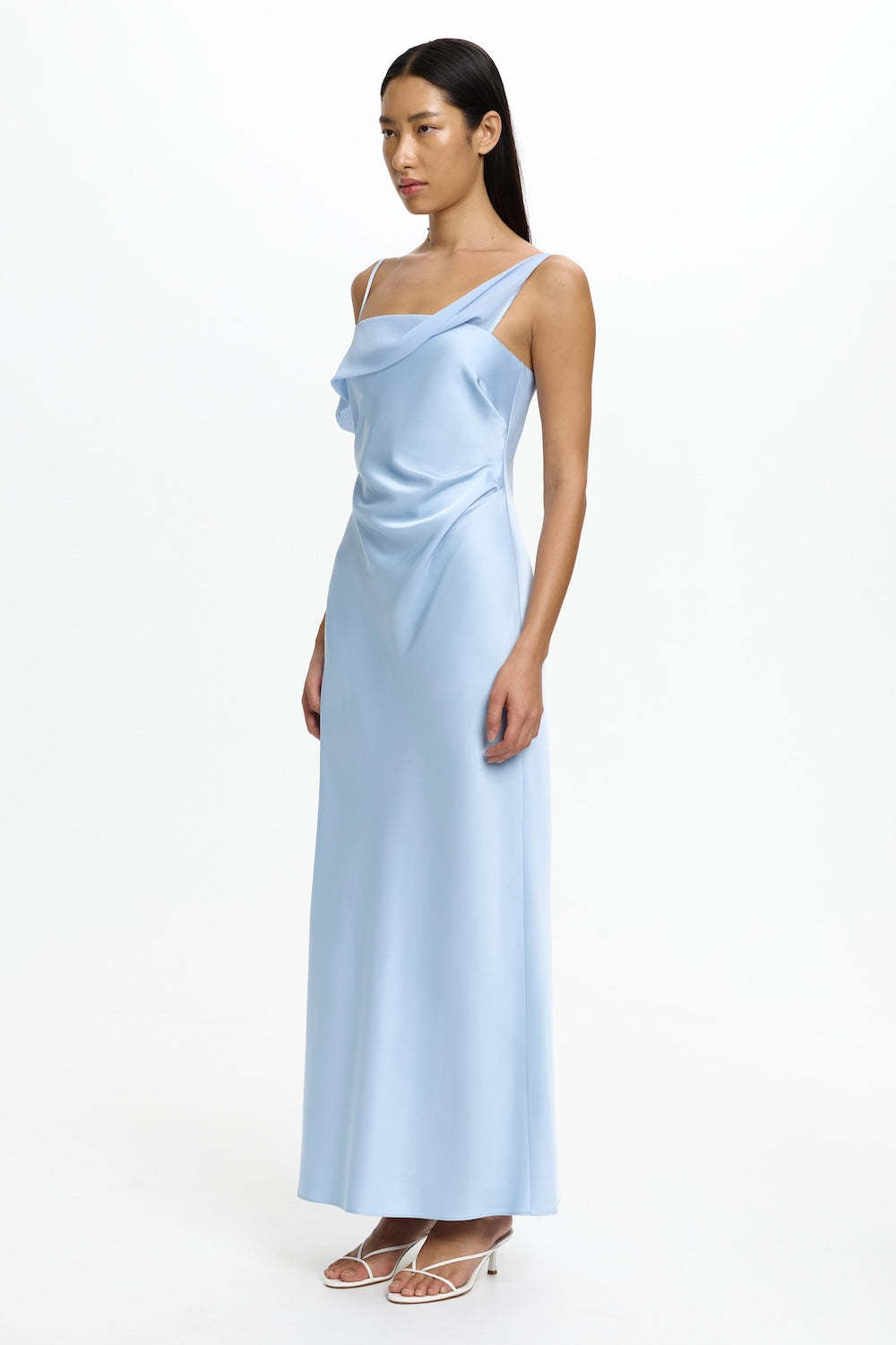 blue Satin Fashion Sexy Slim Slip Dress