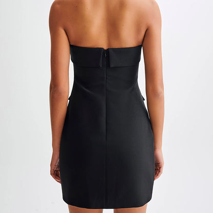 dominic off-shoulder mini dress in black
