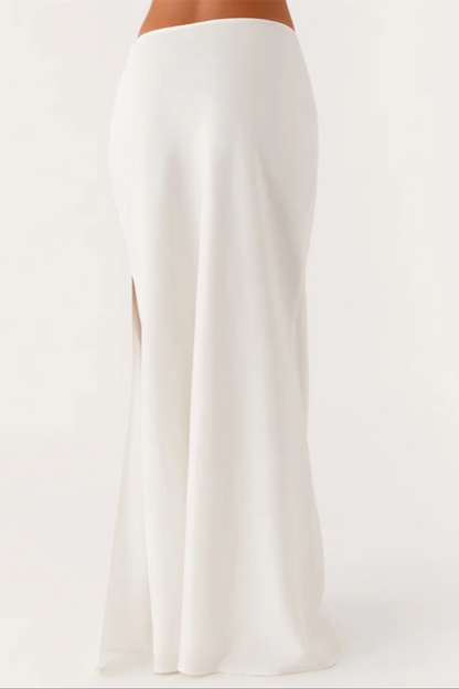 white slim mermaid skirt