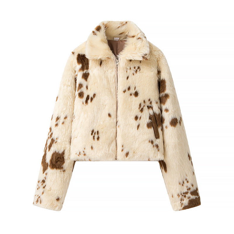 leopard print fur coat