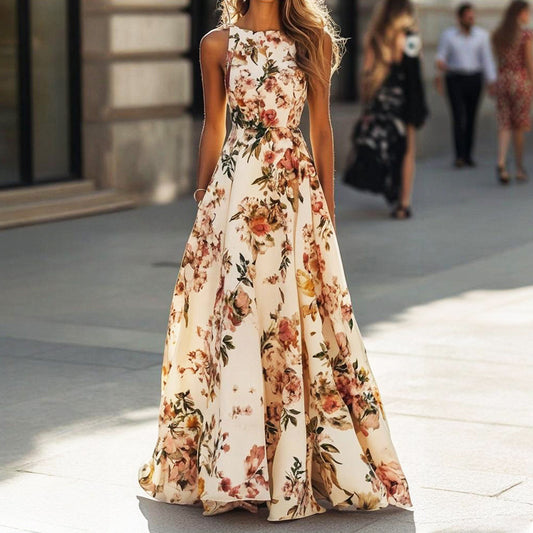 mamie floral Printed sleeveless maxi dress