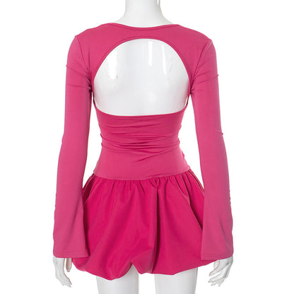 carlin black long sleeve mini dress