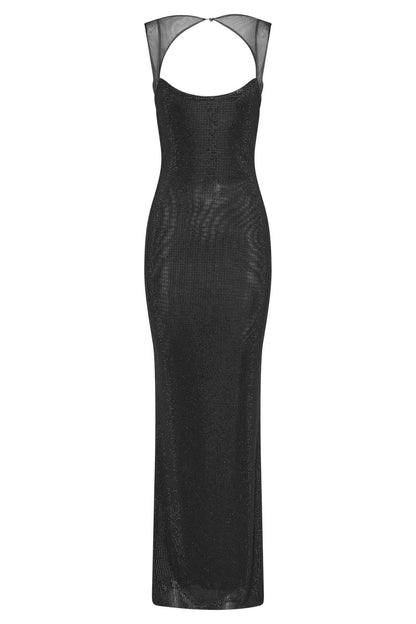 Hot Diamond Hip Skirt Open Back Dress