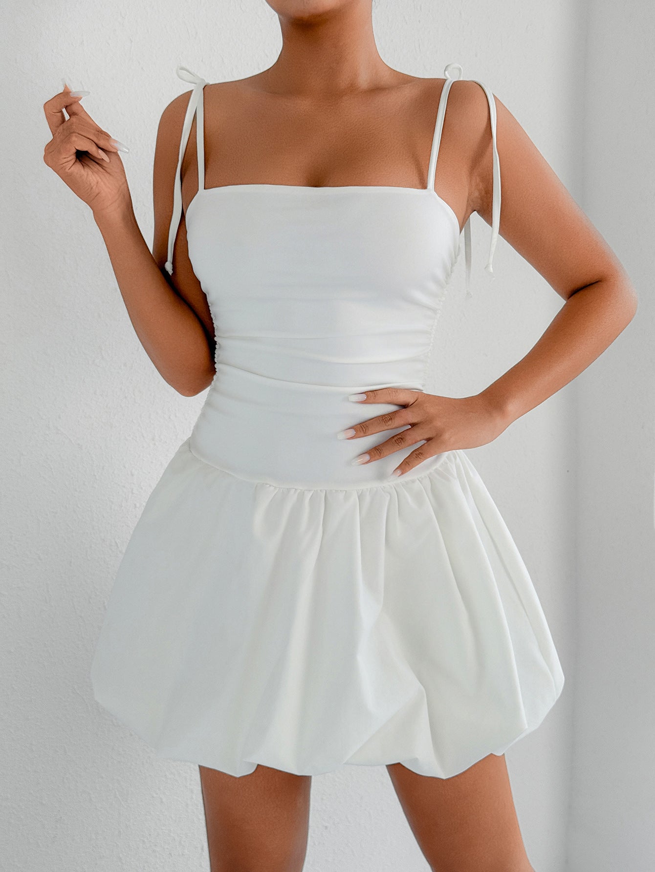 cecilia white Strapless mini dress