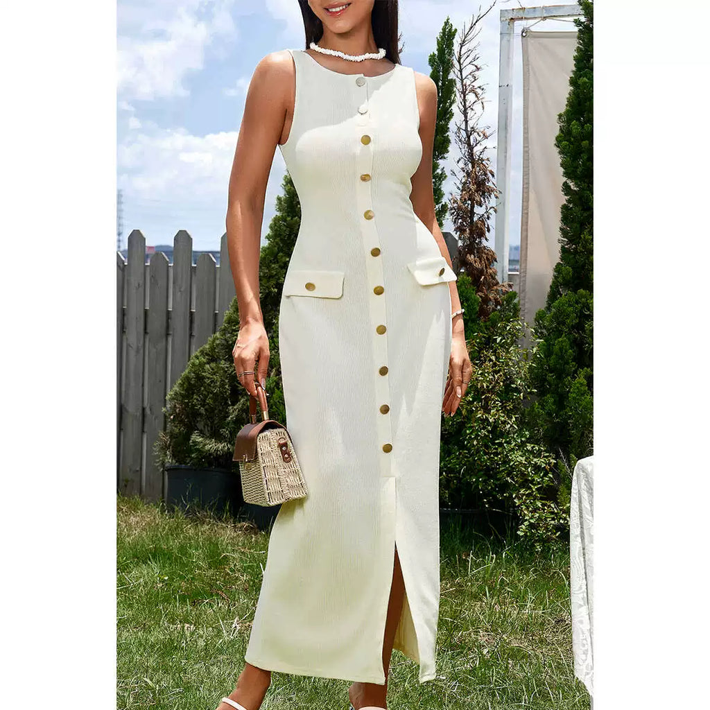 anna white sleeveless maxi dress