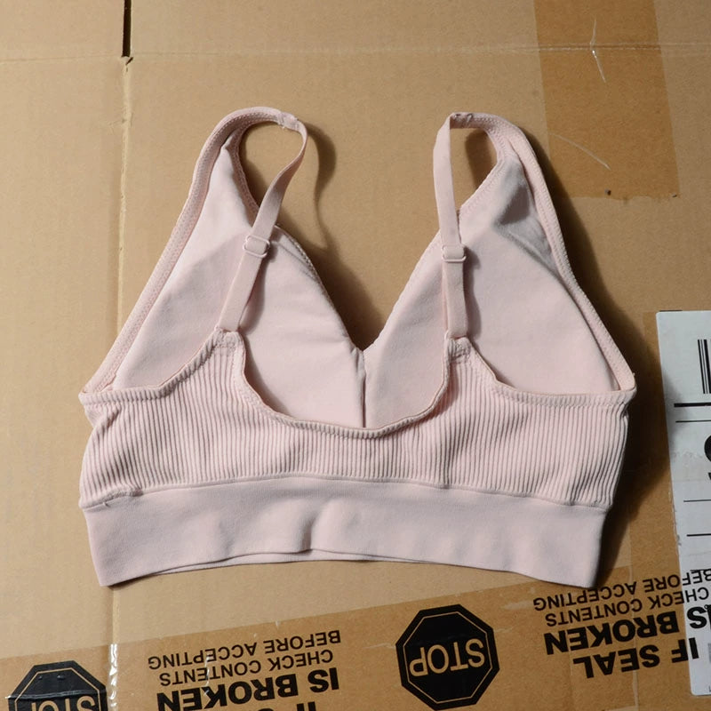 strap adjustable bra U-shaped open sports yoga underwear