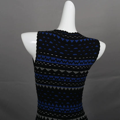 hollow sleeveless knitted dress