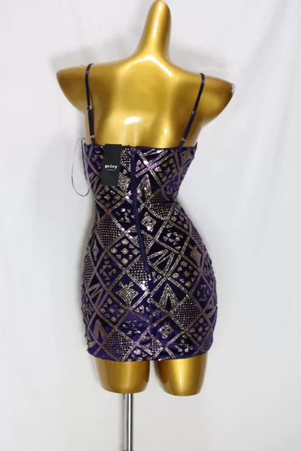 Sequin Suspenders mini Dress