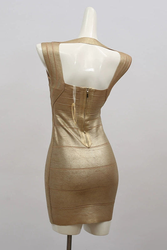 paint surface bandage skirt knitted dress