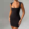 black buttocks mini dress