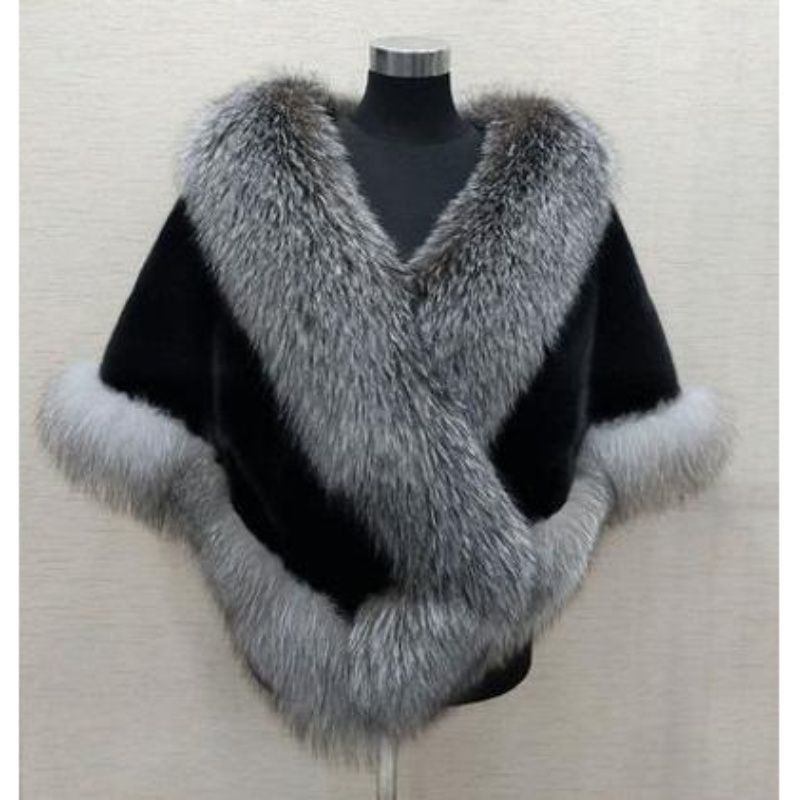 shawl jacket fox fur collar