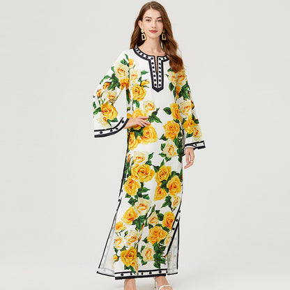 marcia Printed long robe dress