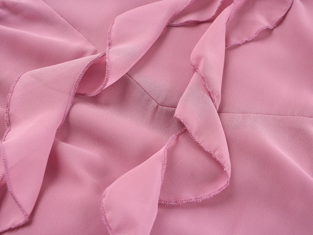 purple Ruffled Chiffon maxi Dress