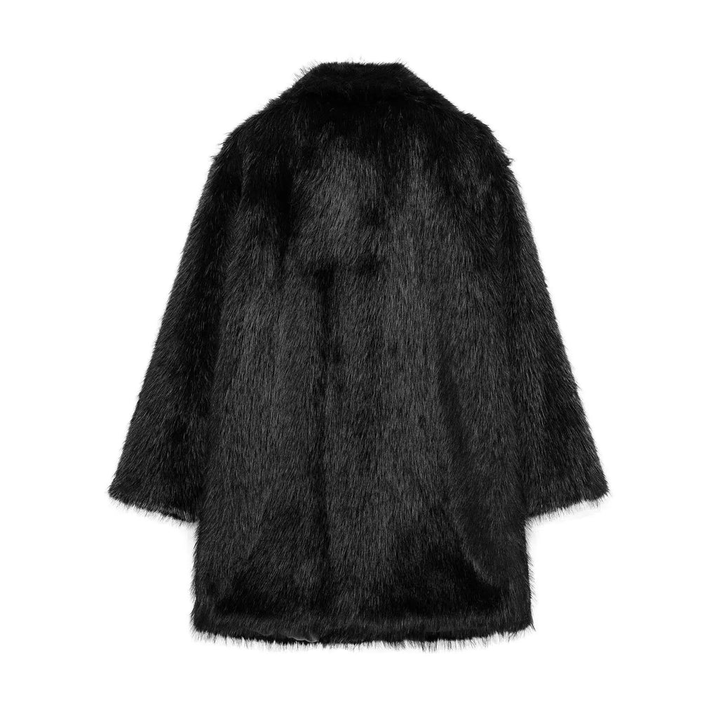 Mid-length fur imitation coat