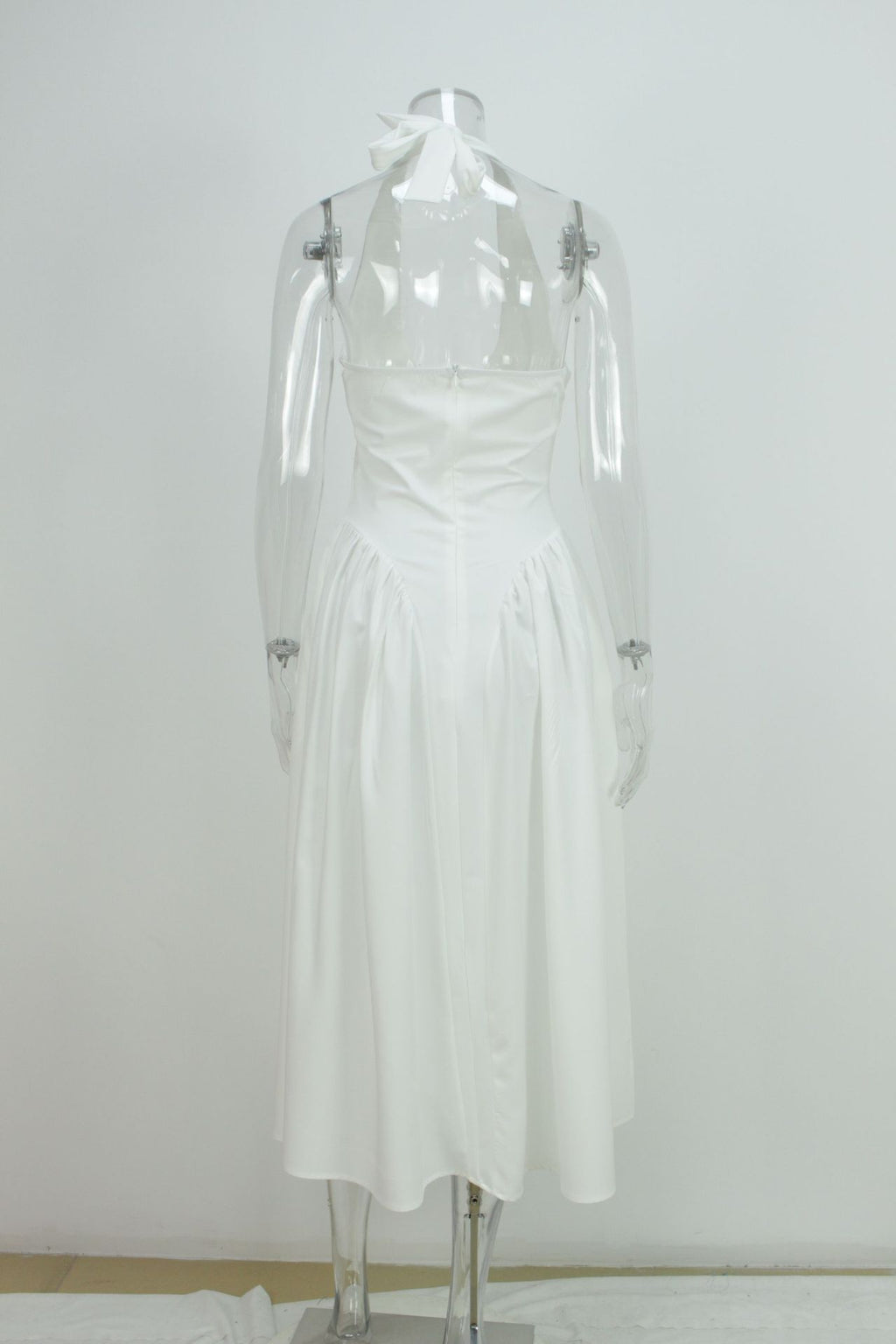 White V-neck spaghetti strap dress