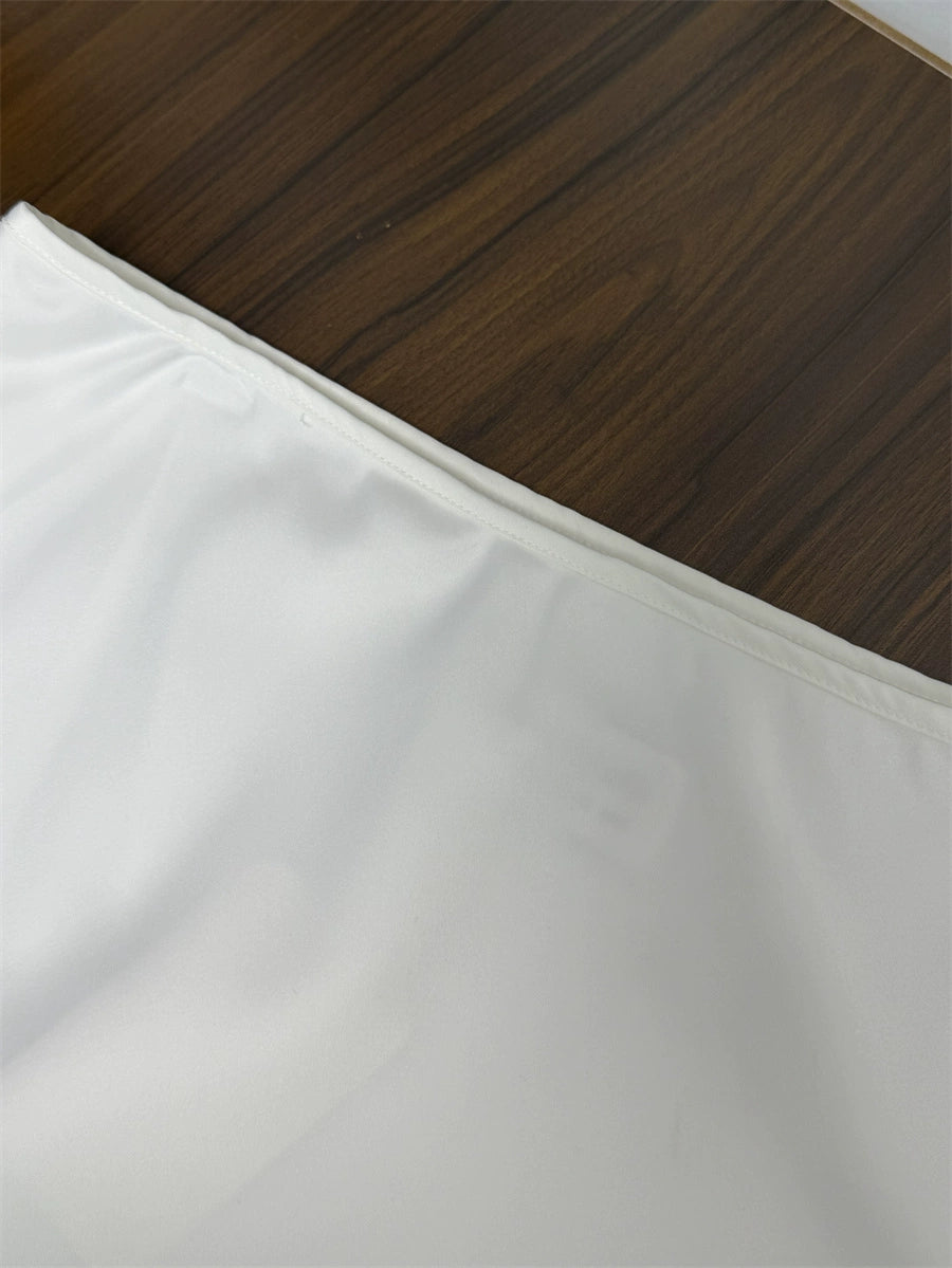 white slim mermaid skirt