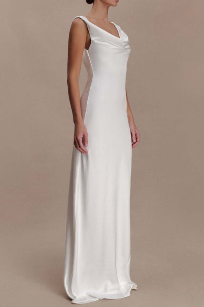 white  satin swinging collar  lace dress