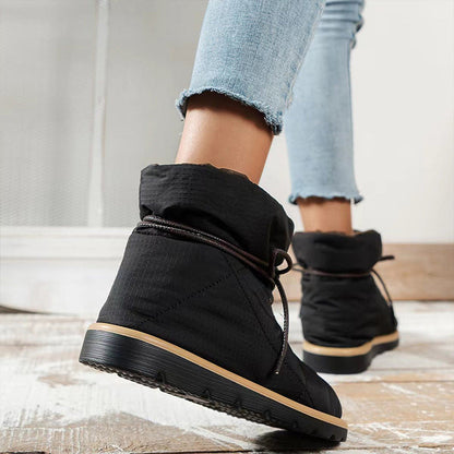 Flat Lace-Up Bread Boots