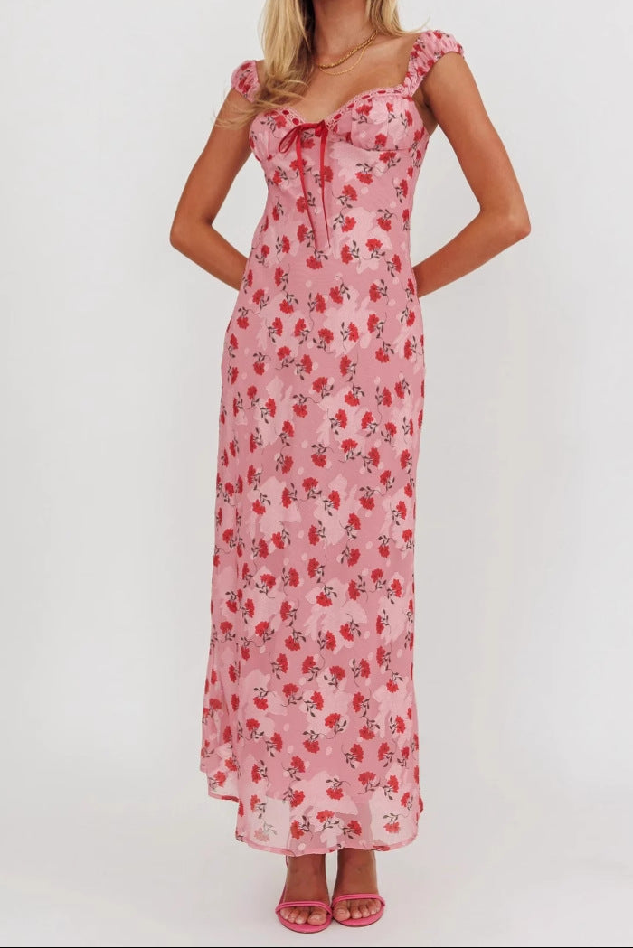 eudora Floral print maxi dress in pink
