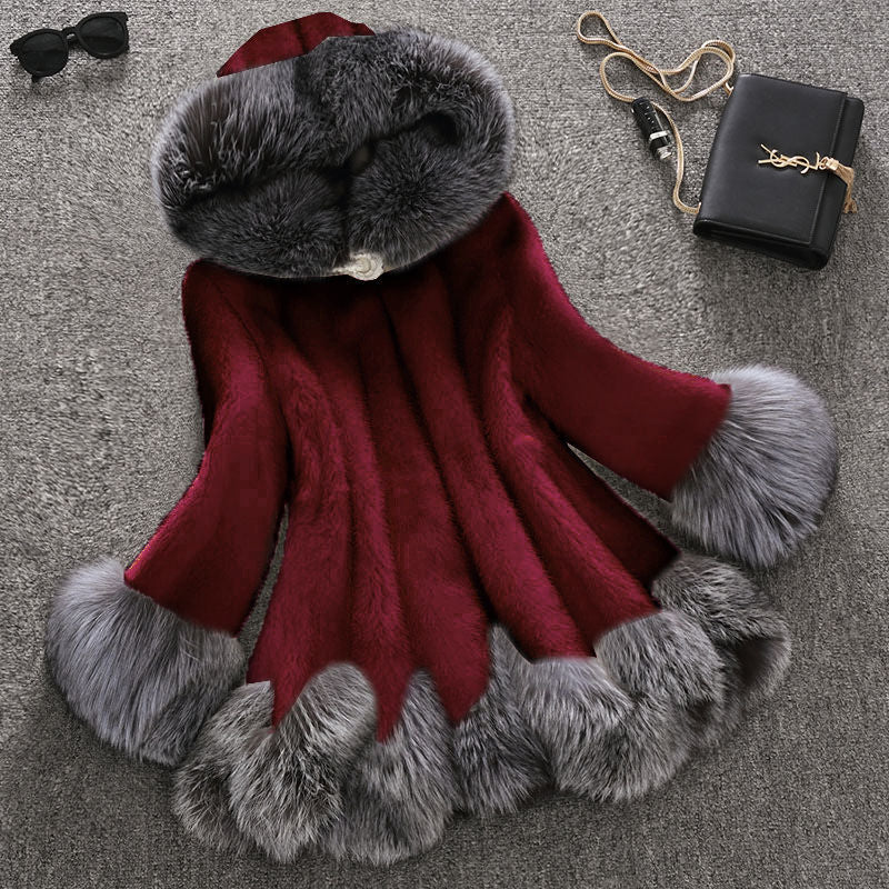 imitation fox fur collars hooded coats