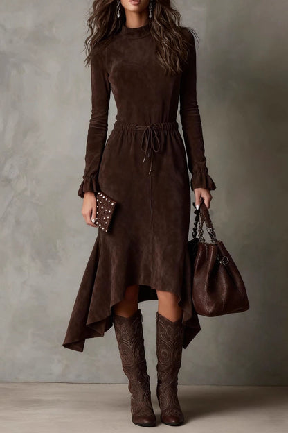 Double-sided cashmere midi dress